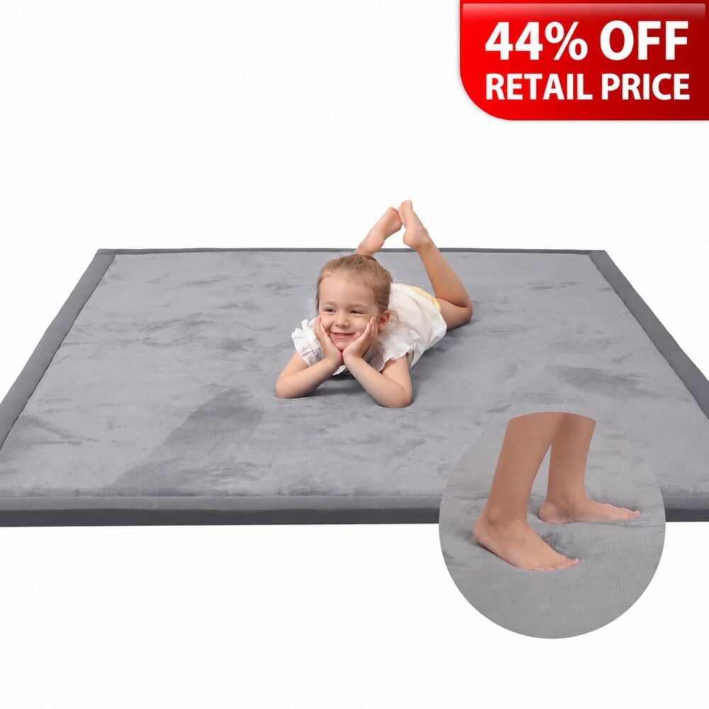 Brand New Huloo Sleep Baby Play Mat – 79" × 59" × 1.3", Dark Grey